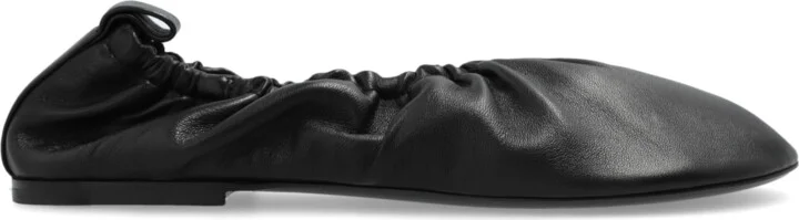 Leather Ballerinas, , - Black