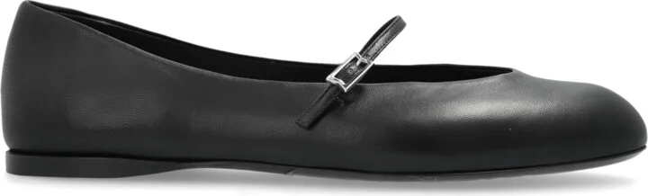 Leather Ballerinas, , - Black