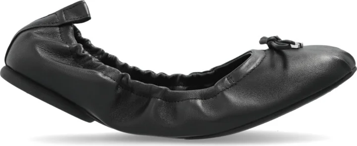Leather Ballerinas, , - Black