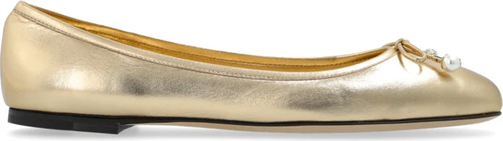 Leather Ballerinas ‘Elme’, , - Gold