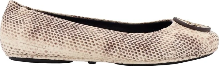 Leather Ballerinas With Animalier Print