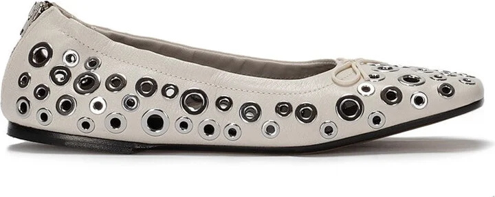 Leather Ballerinas With Eyelets