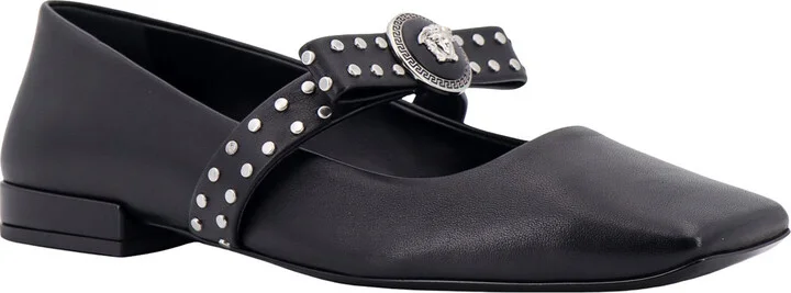 Leather Ballerinas With Frontal Studs - Image 2