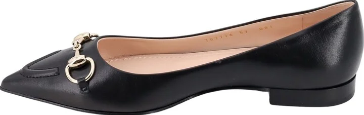 Leather Ballerinas With Metal Horsebit - Image 2