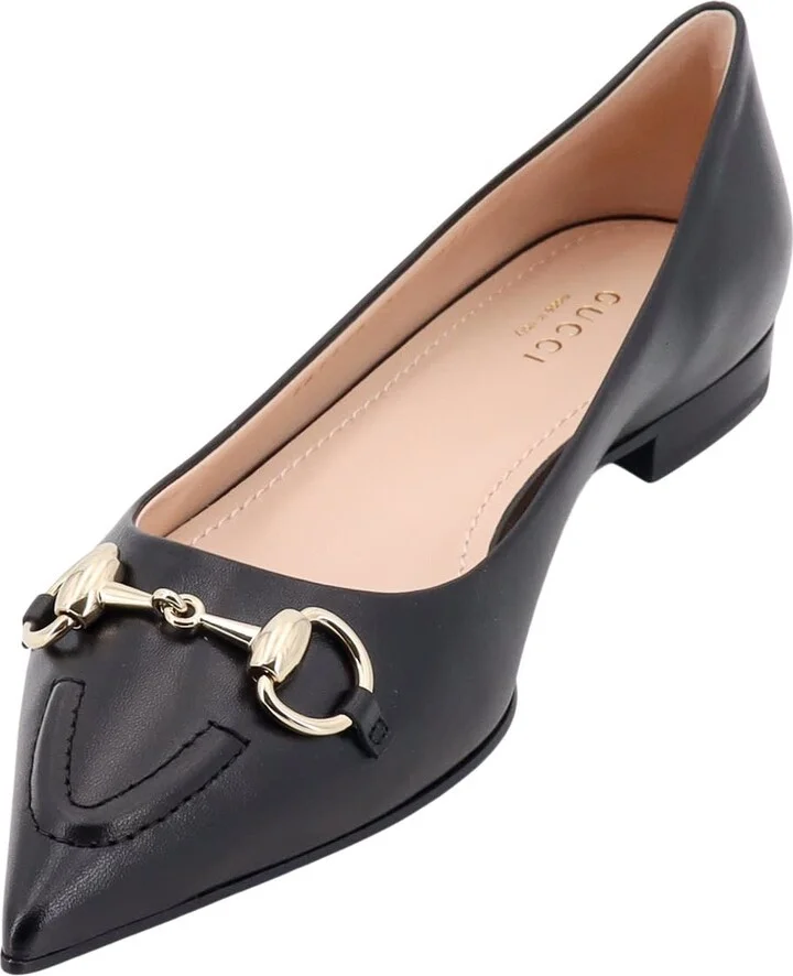 Leather Ballerinas With Metal Horsebit - Image 3