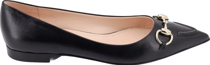 Leather Ballerinas With Metal Horsebit
