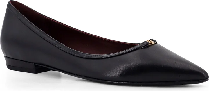 Leather Ballerinas With Patent Leather Profile - Image 2