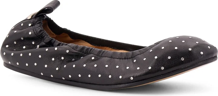 Leather Ballerinas With Stud Detail - Image 2