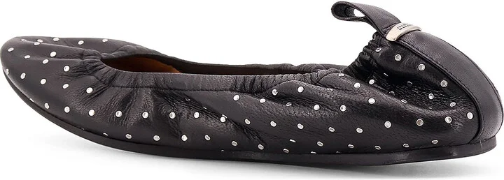 Leather Ballerinas With Stud Detail - Image 3