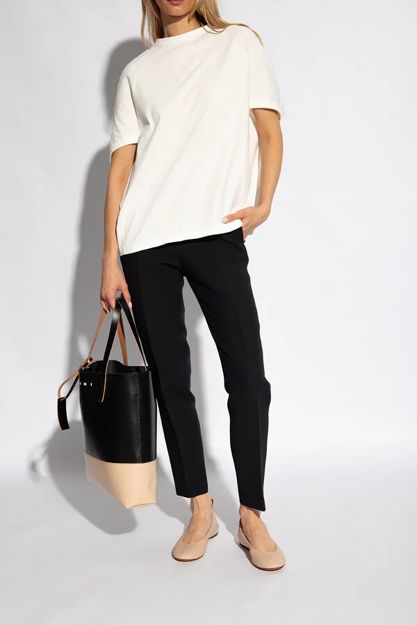 Leather Ballet Flats, , - Beige - Image 2