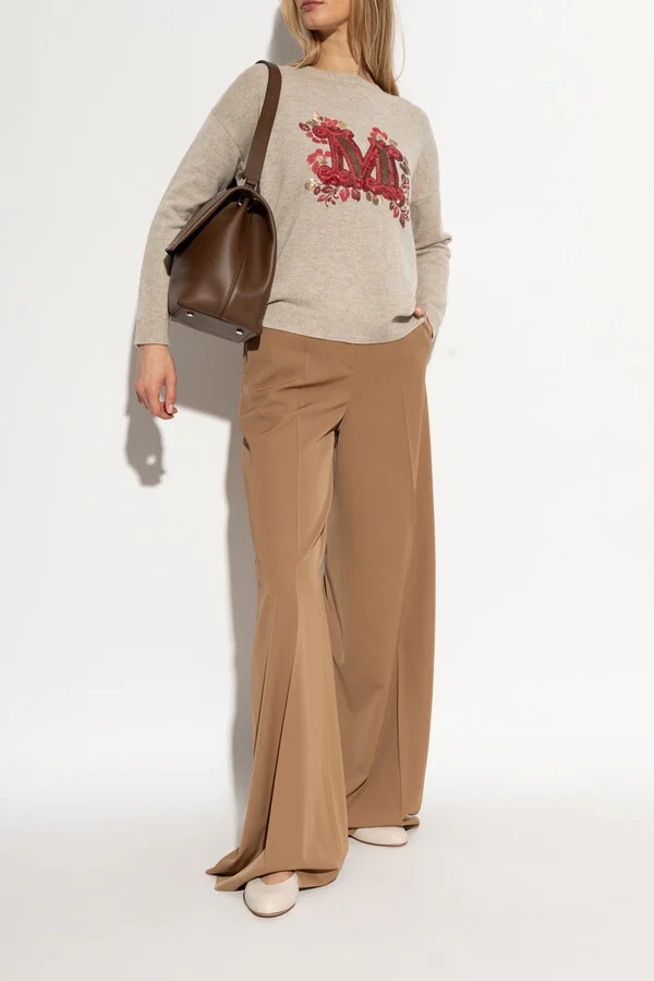 Leather Ballet Flats, , - Beige - Image 2