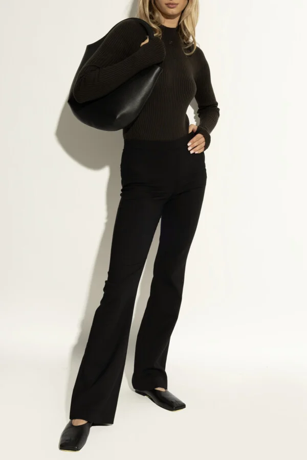 Leather Ballet Flats, , - Black - Image 2