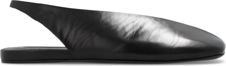 Leather Ballet Flats, , - Black