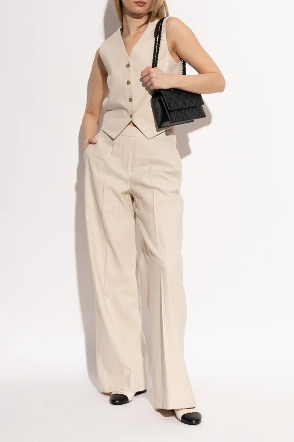 Leather Ballet Flats, , - Cream - Image 2