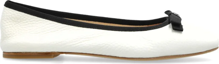 Leather Ballet Flats, , - Cream