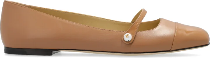 Leather Ballet Flats 'Elisa', , - Beige