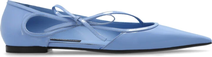 Leather Ballet Flats, , Light - Blue
