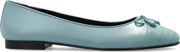 Leather Ballet Flats, , Light - Blue