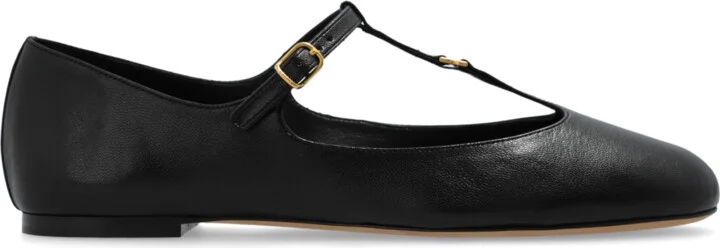 Leather Ballet Flats 'Marcie', , - Black