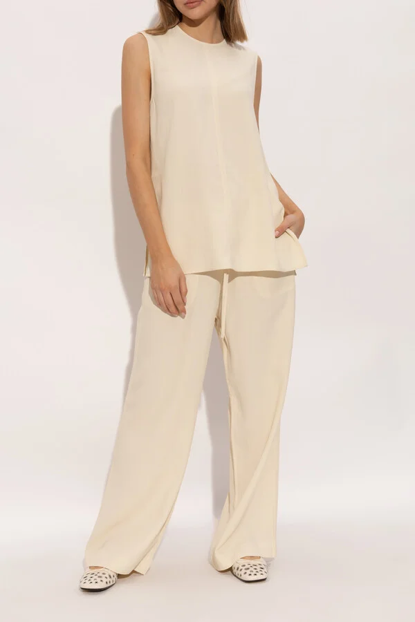 Leather Ballet Flats, , - White - Image 2