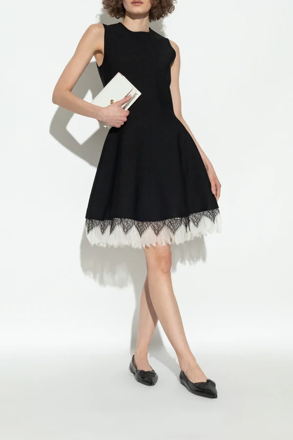 Leather Ballet Flats With A Bow, , - Black - Image 2