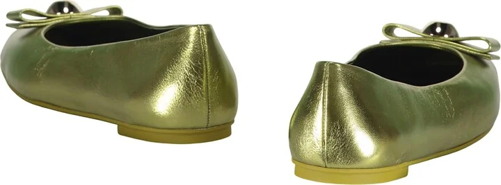 Leather Ballet Flats With Logo - Image 3