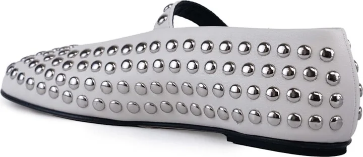 Leather Ballet Flats With Studs - Image 2