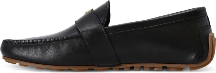 Leather Bar-Detail Loafers