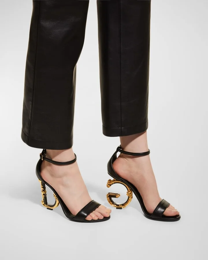 Leather Barocco-Heel Sandals - Image 4