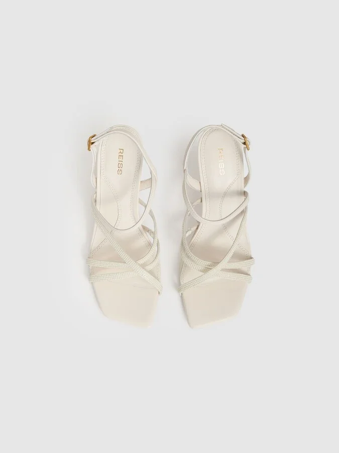 Leather Beaded-strap Stiletto Sandals - Image 3