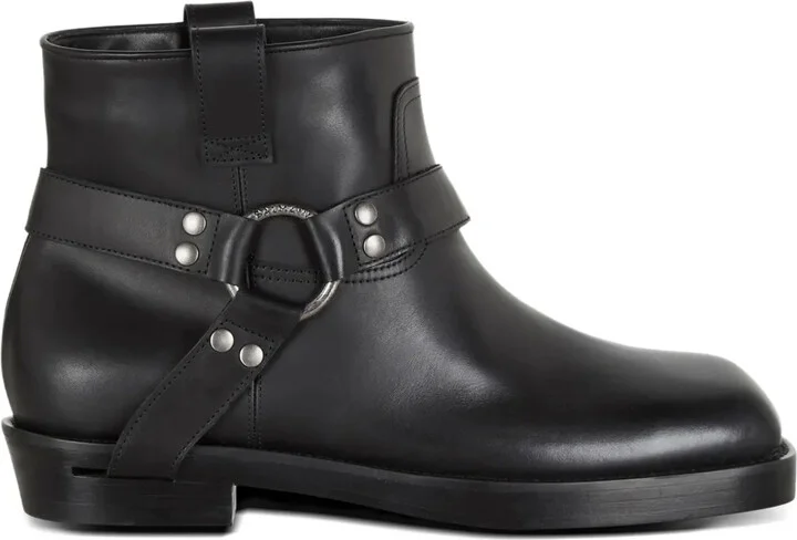 Leather Biker Ankle Boots