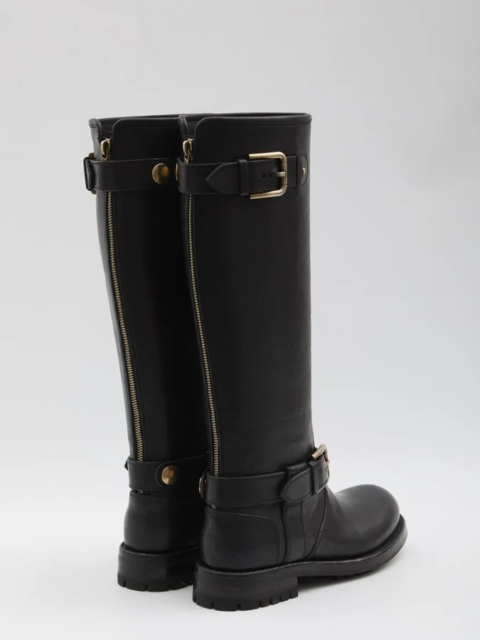 Leather Biker Boots - Image 3