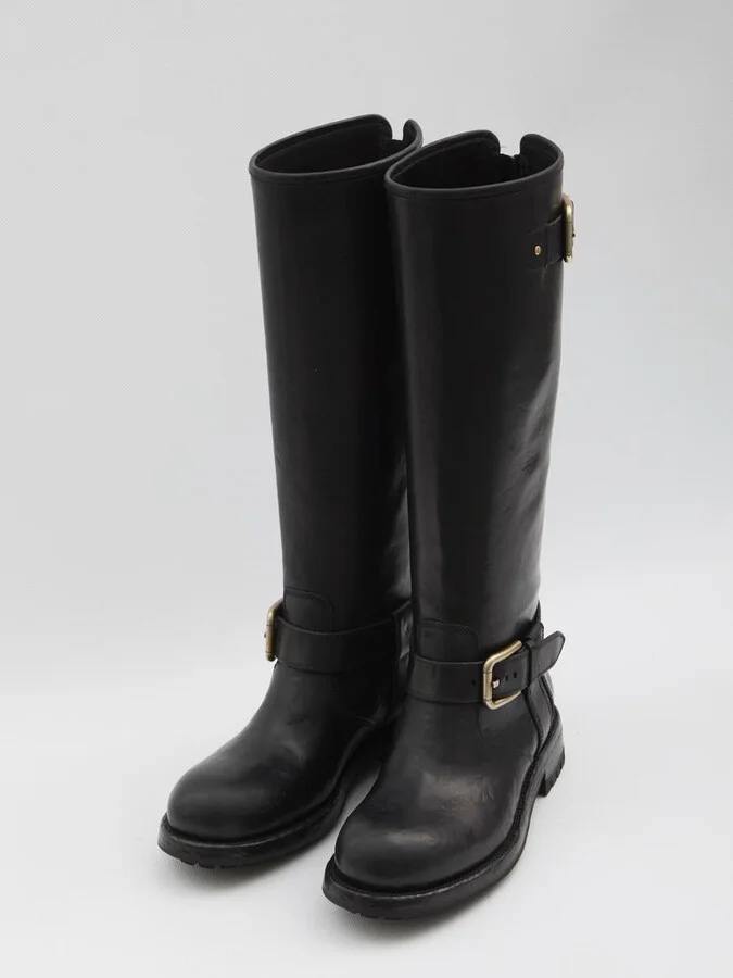 Leather Biker Boots - Image 5
