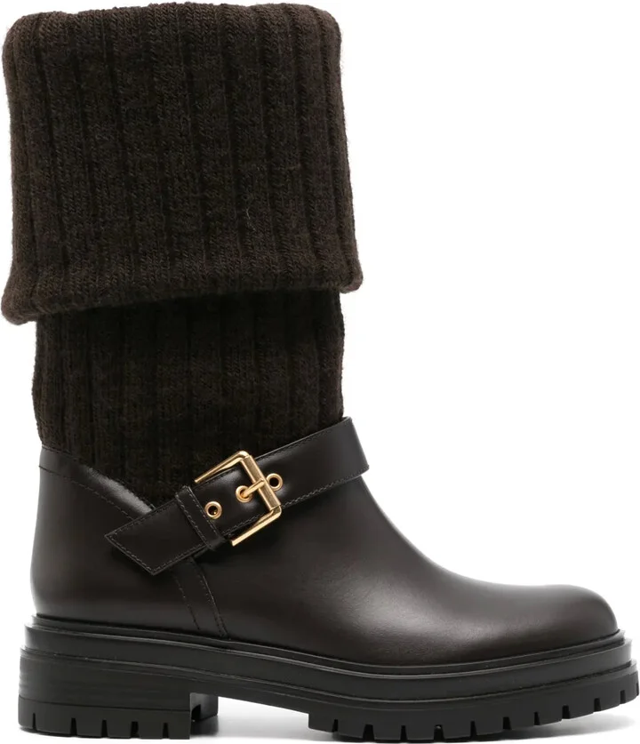 Leather Biker Boots