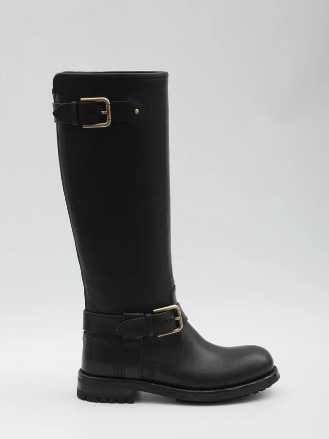 Leather Biker Boots