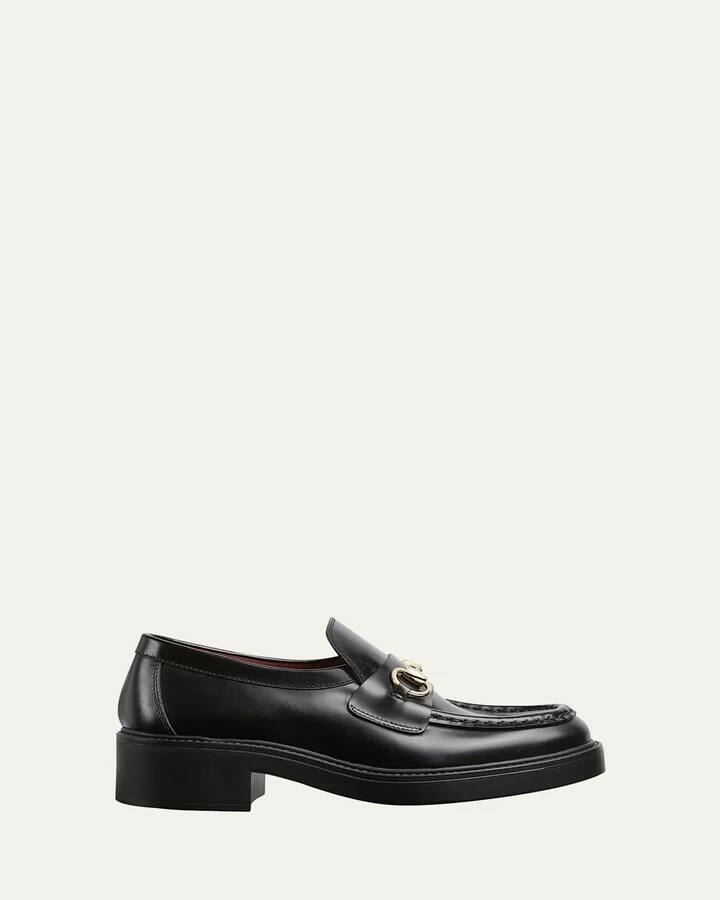 Leather Bit Slip-On Loafers