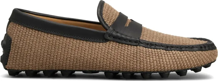 Leather-Blend Colour Block Loafers