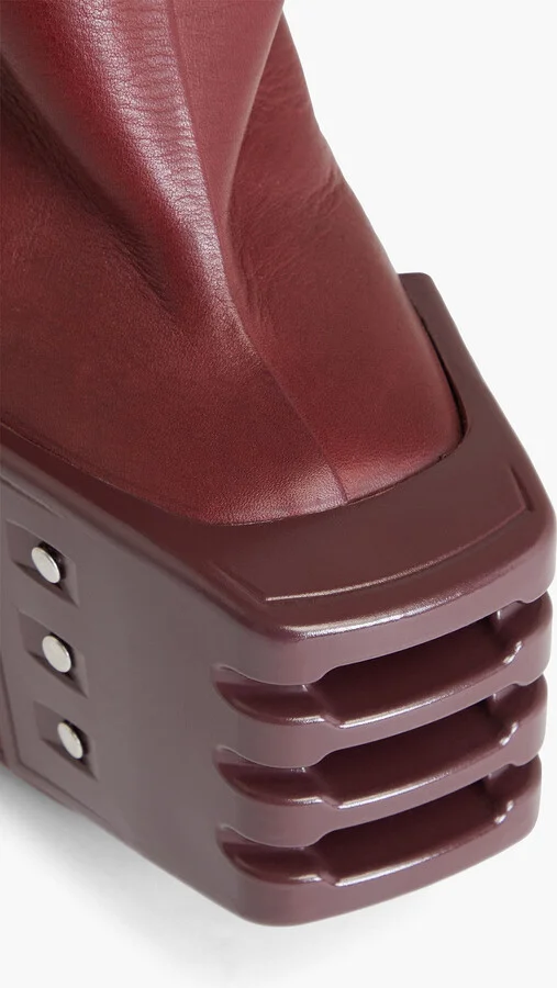 Leather-blend platform thigh boots - Image 4