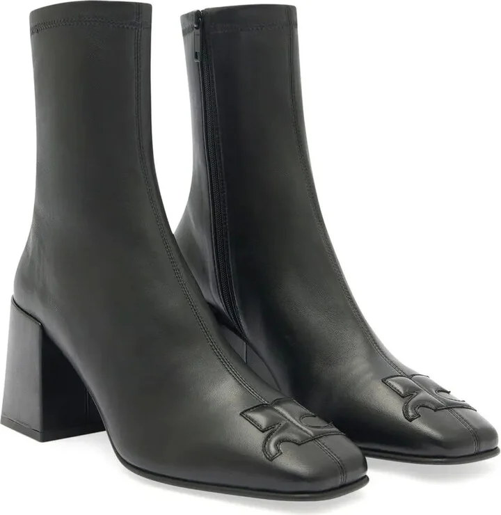 Leather Block-Heel Ankle Boots - Image 2