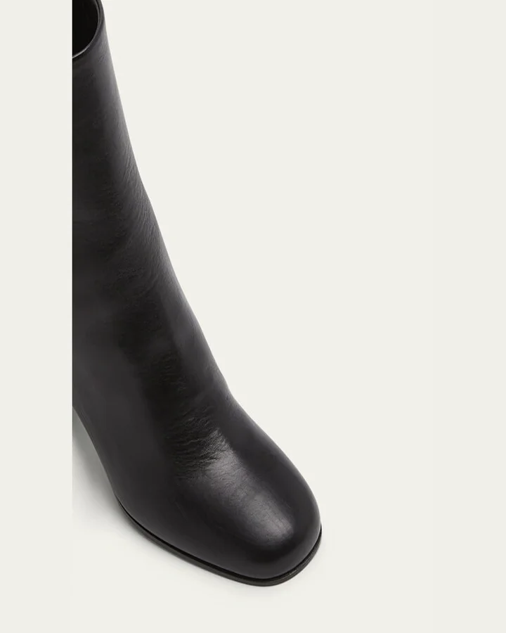 Leather Block-Heel Ankle Boots - Image 11