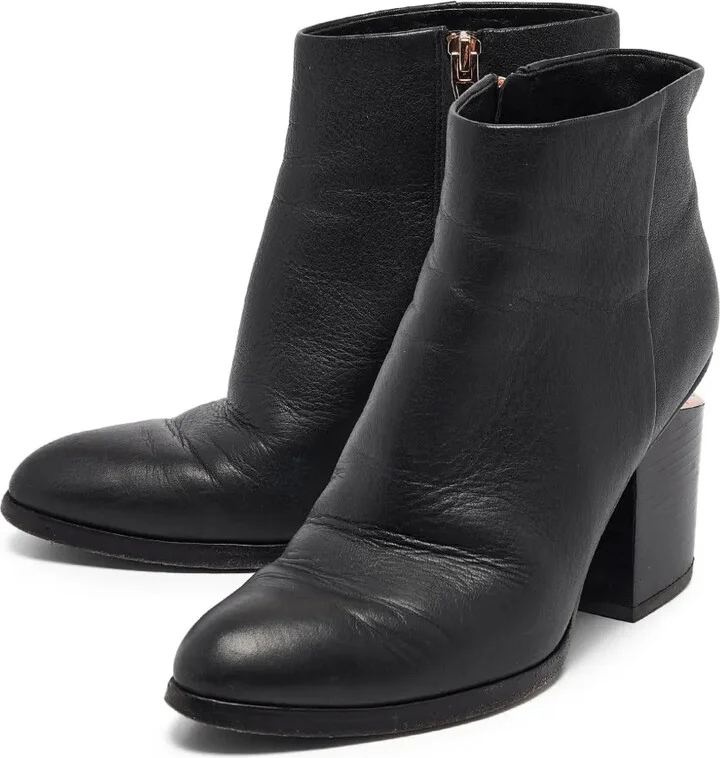 Leather Block-Heel Boots - Image 2