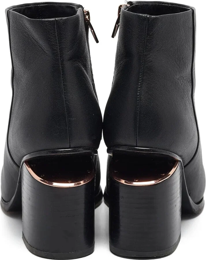 Leather Block-Heel Boots - Image 4