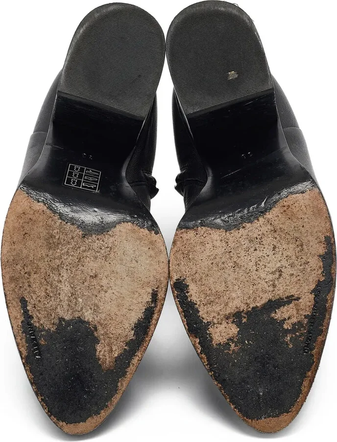 Leather Block-Heel Boots - Image 5