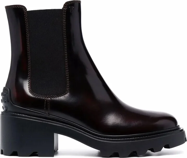 leather block-heel Chelsea boots
