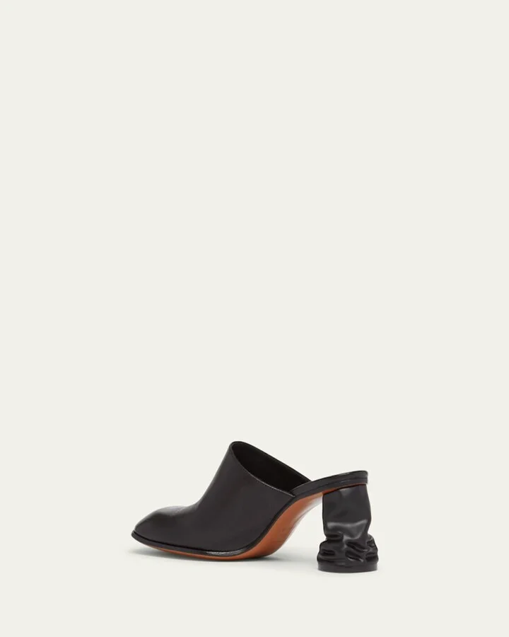 Leather Block-Heel Mules - Image 2