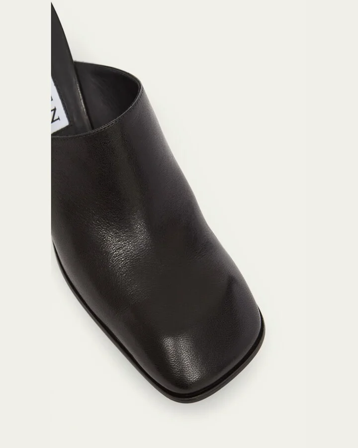 Leather Block-Heel Mules - Image 3