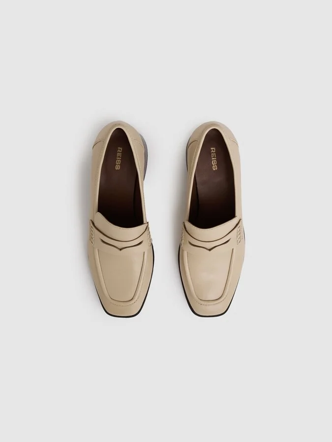 Leather Block-heel Penny Loafers - Image 3
