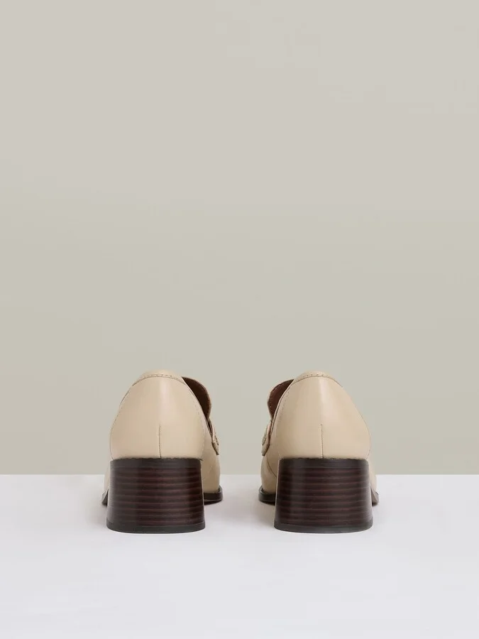 Leather Block-heel Penny Loafers - Image 5