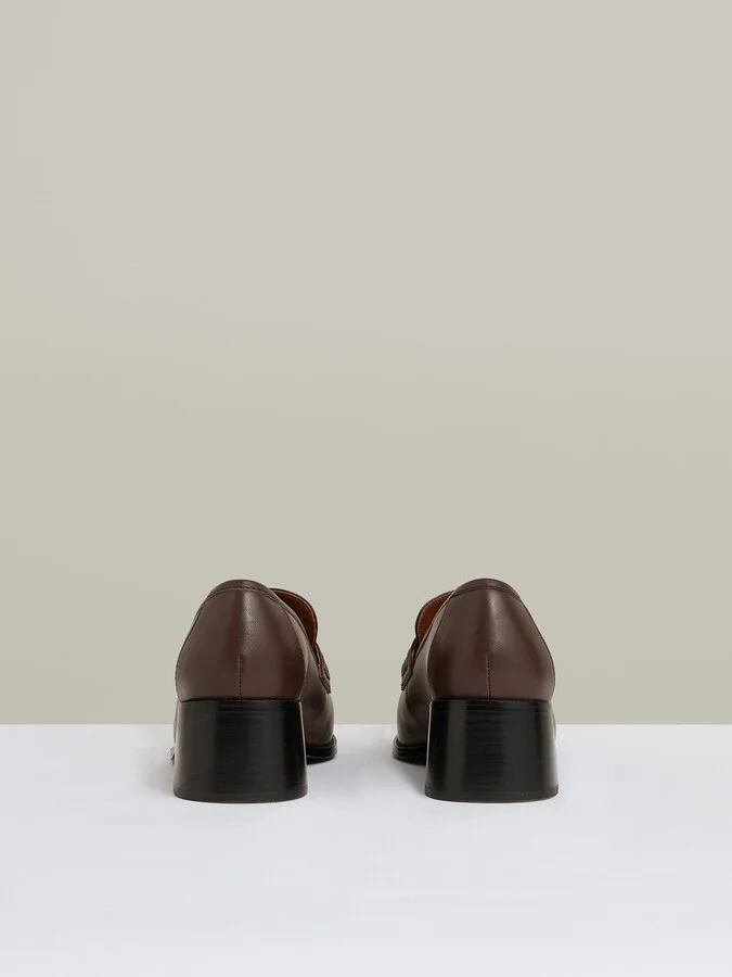 Leather Block-heel Penny Loafers - Image 5