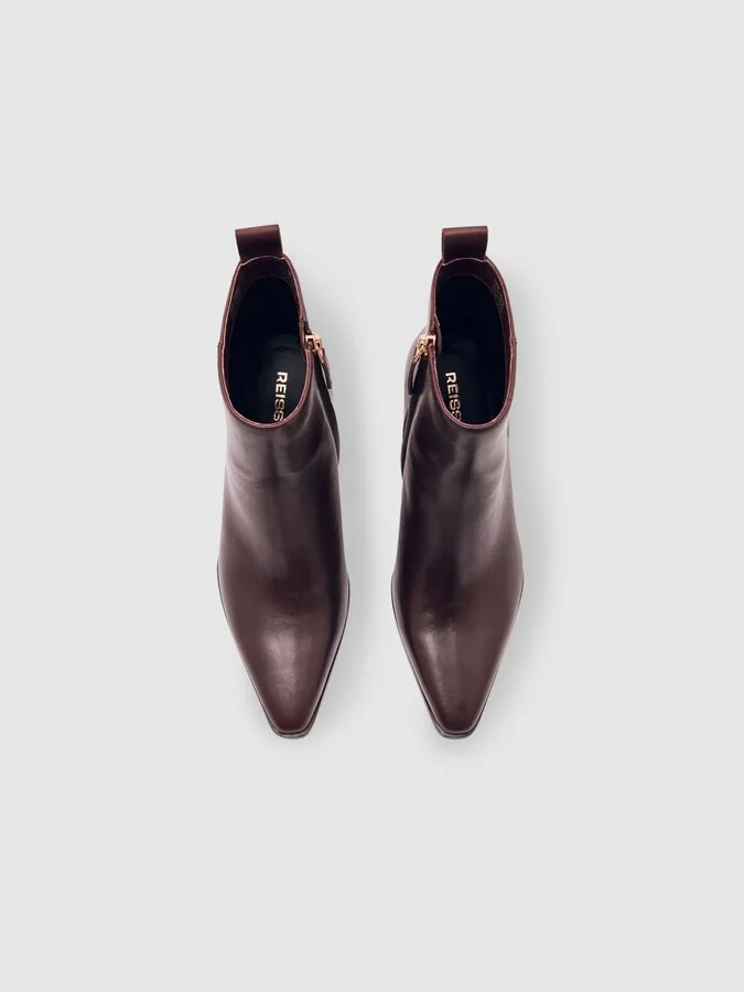 Leather Blocked Heel Ankle Boots - Image 3